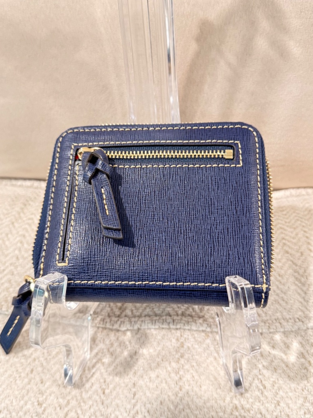 Dooney Blue Zip-Around Leather Small Wallet - Picture 4 of 7